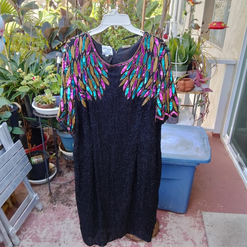 Vintage Stenay 90's Silk Sequin Dress